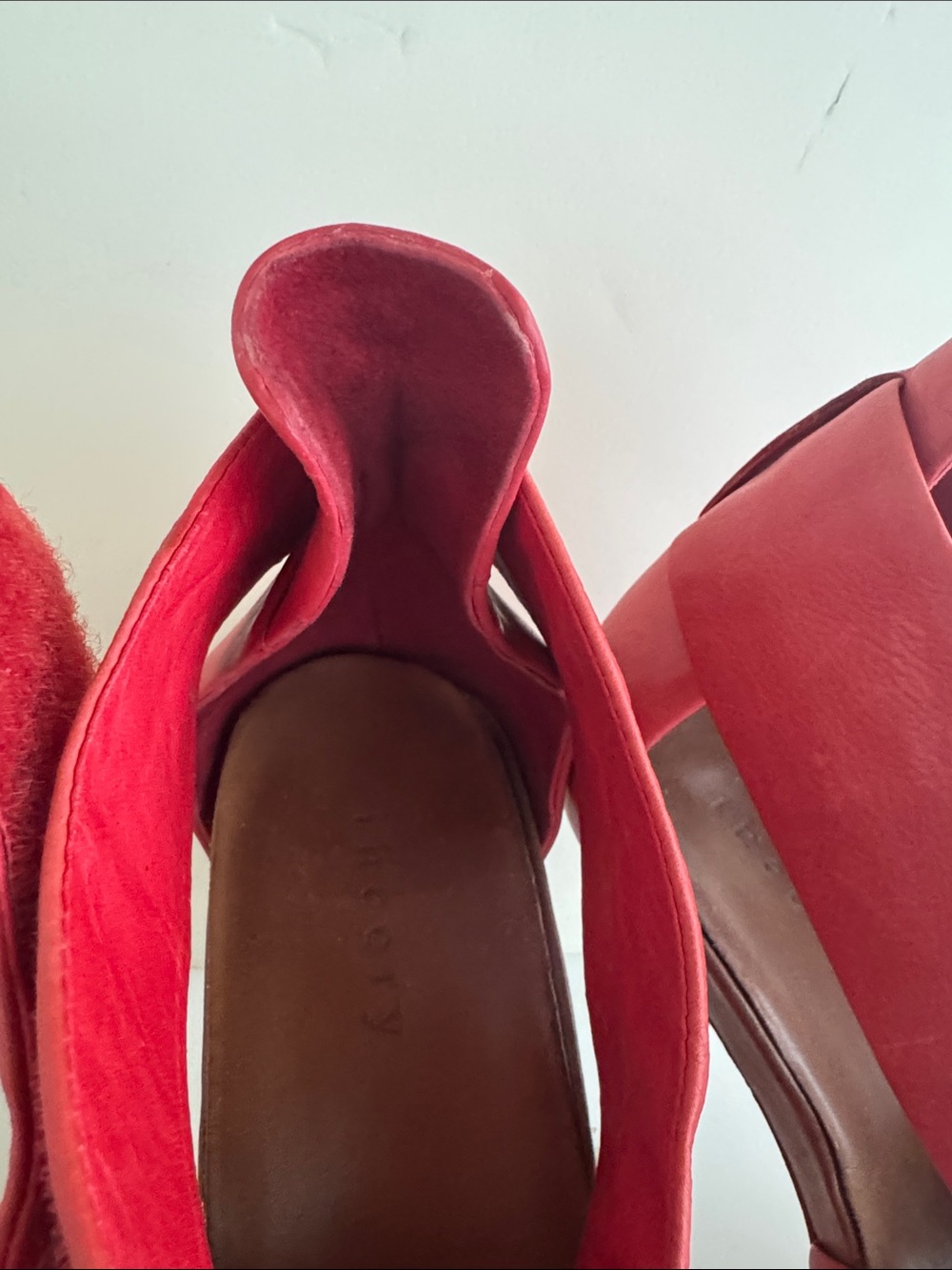 Theory Red Strappy High Heel Sandals - Picture 9 of 12